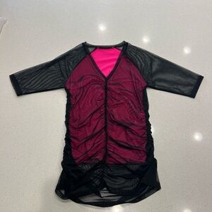 Mesh see through with Hot Pink Underlay Shirt XS